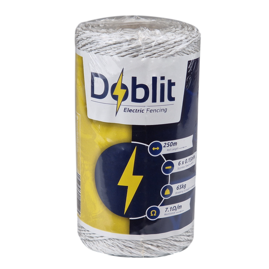 Doblit White 250m 6-Strand 3mm Poly Wire Conductor