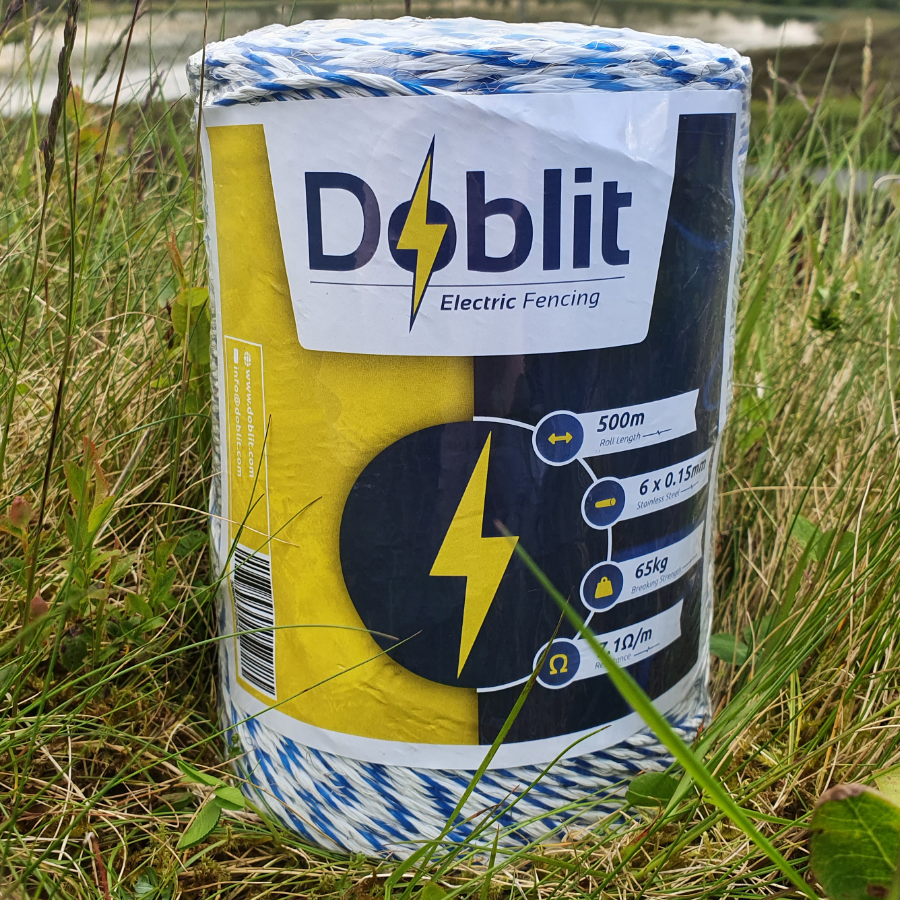 Doblit Blue & White 500m 6-Strand 3mm Poly Wire Conductor