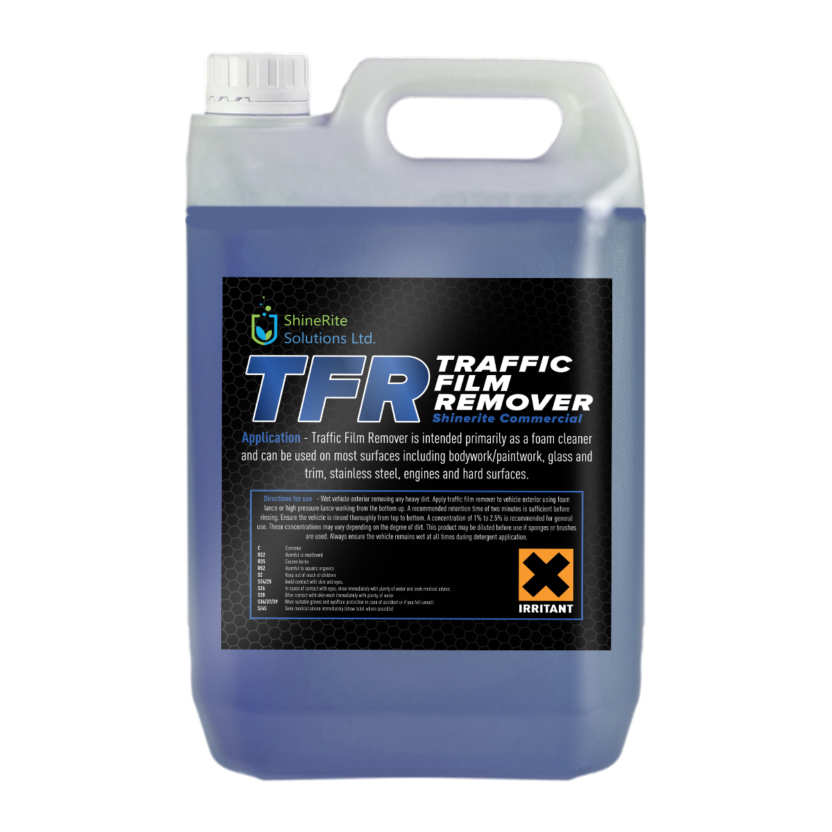 ShineRite Commerical TFR Traffic Film Remover Vehicle 3-in-1 Wash Foam Wax Concentrate Van & Lorry 5L