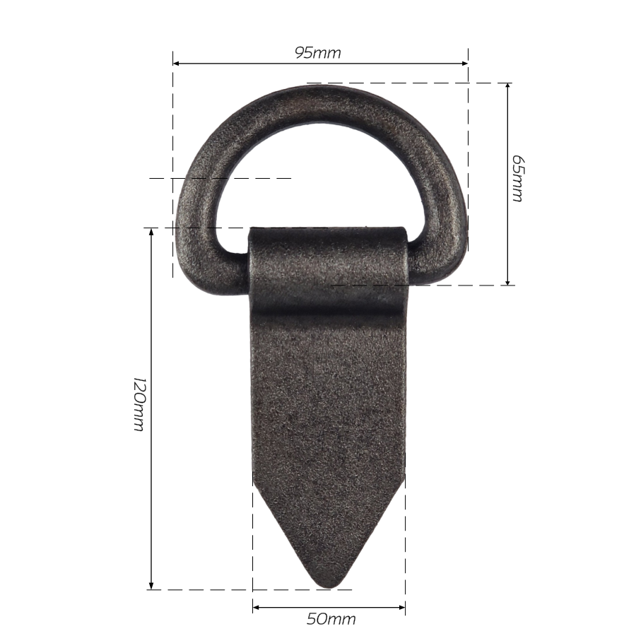 D-Ring Trailer Lashing 95x65mm Loop Heavy-Duty Load Strap Tie-Down Point Eye