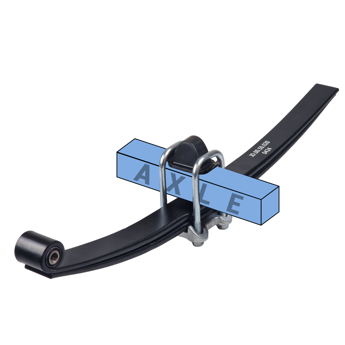 Trailer Parabolic Suspension Kit 800x50mm Double Leaf