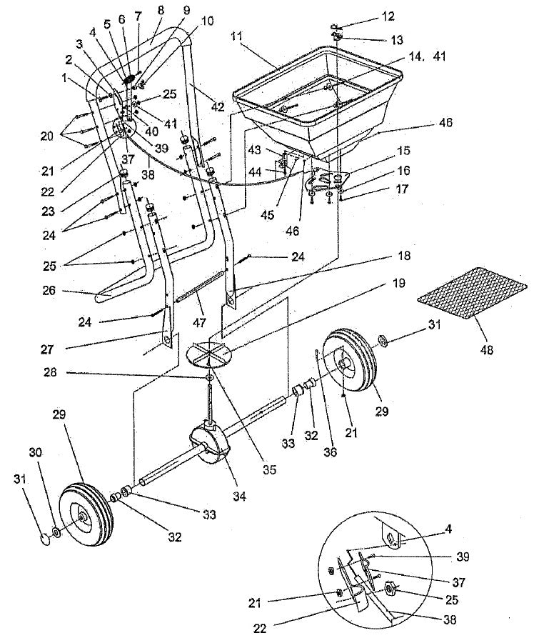 80lb Push Spreader Broadcast 10-12ft Spreading Range