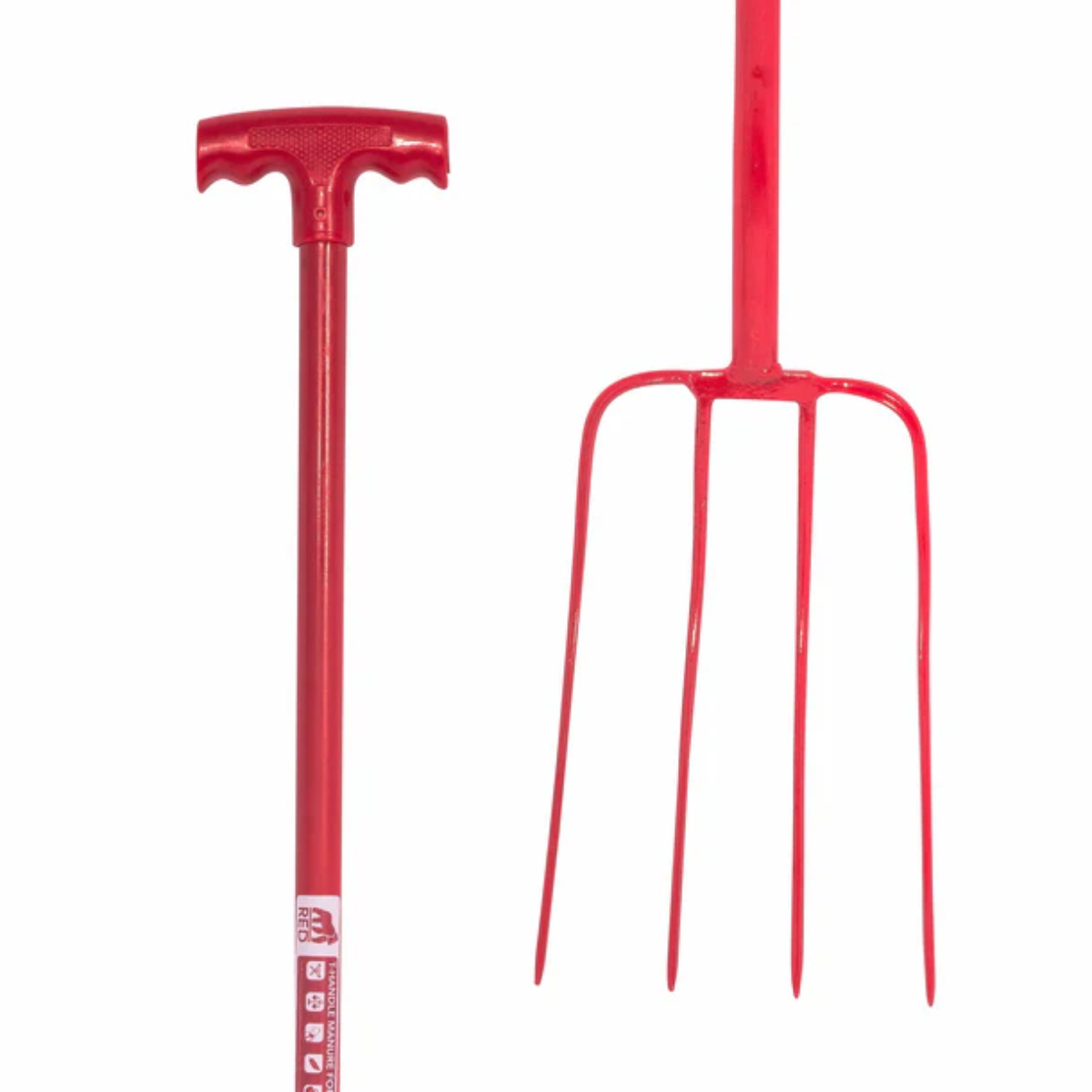 Red Gorilla 4 Prong Manure Fork with T Handle