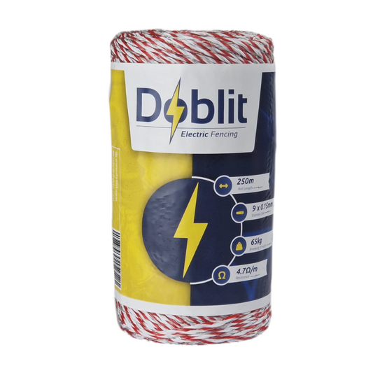 Doblit Red & White 250m 9-Strand 3mm Poly Wire Conductor