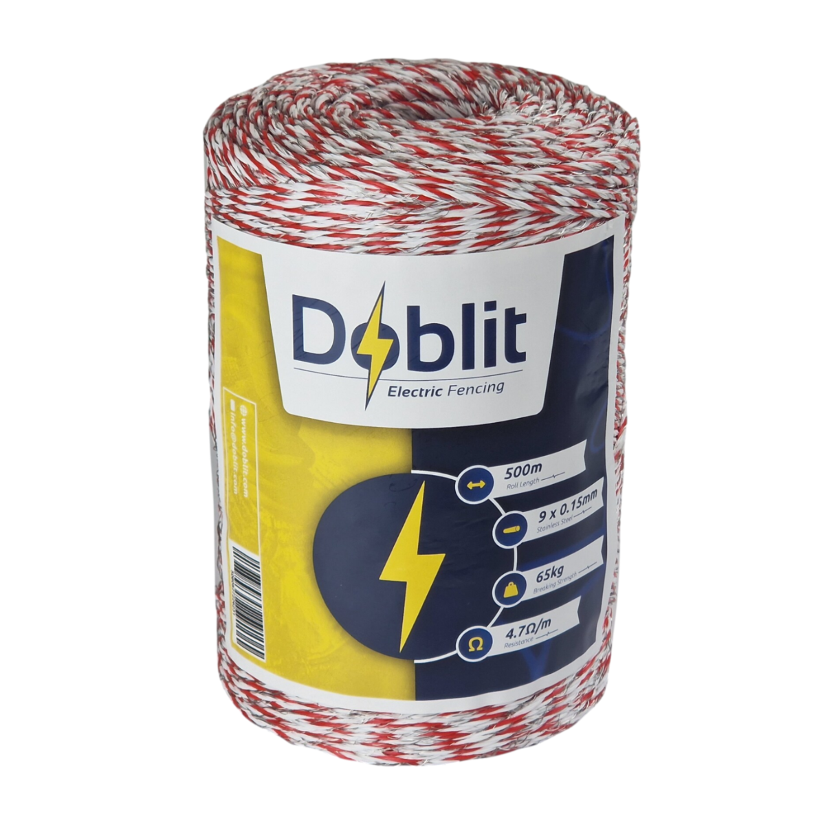 Doblit Red & White 500m 9-Strand 3mm Poly Wire Conductor
