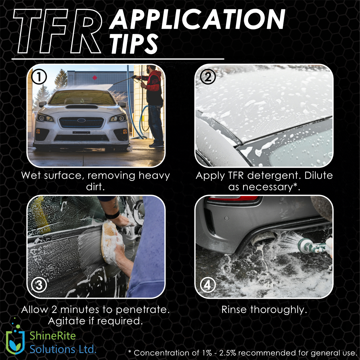 ShineRite Commerical TFR Traffic Film Remover Vehicle 3-in-1 Wash Foam Wax Concentrate Van & Lorry 5L