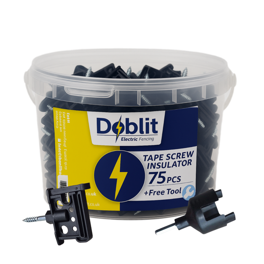 Doblit Tape and Rope Combi Clip Insulator Bucket - Wood Screw w/ Drill Tool