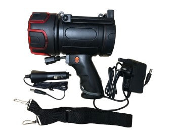 Rechargeable LED Torch Spotlight – 3000 Lumen, 700m Beam, IP67 Shockproof, CREE LED Pistol