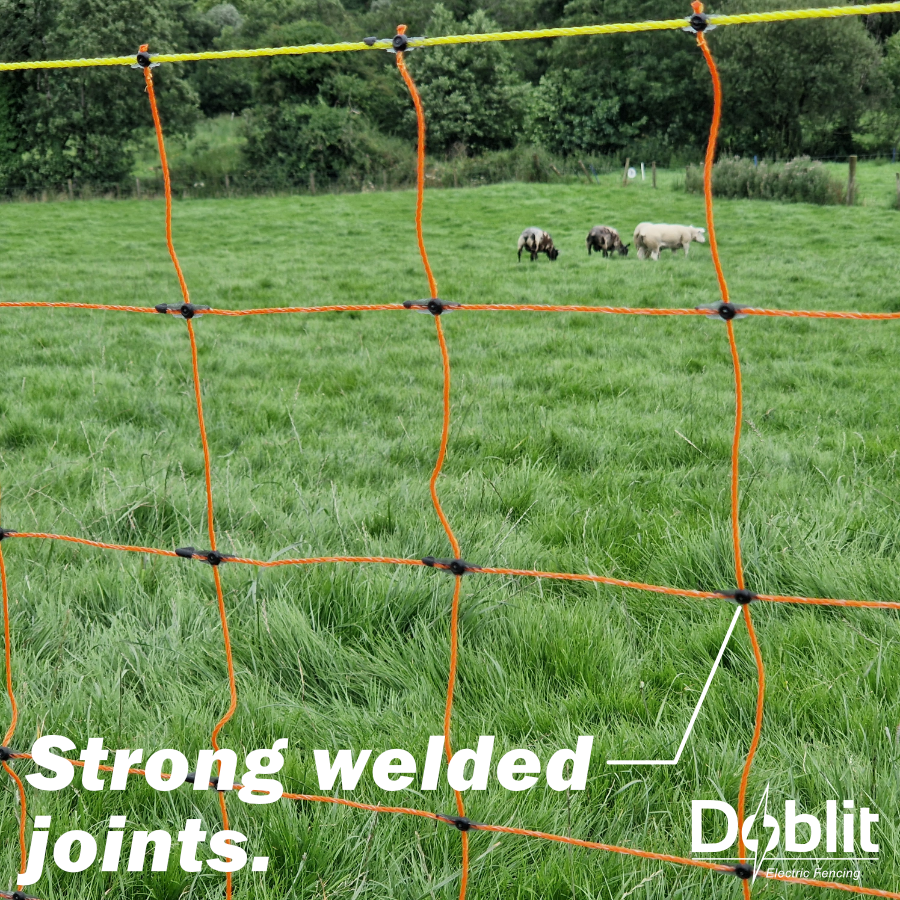 Doblit 50m Sheep Netting 90cmx50m Electric Fencing Net Fence Orange