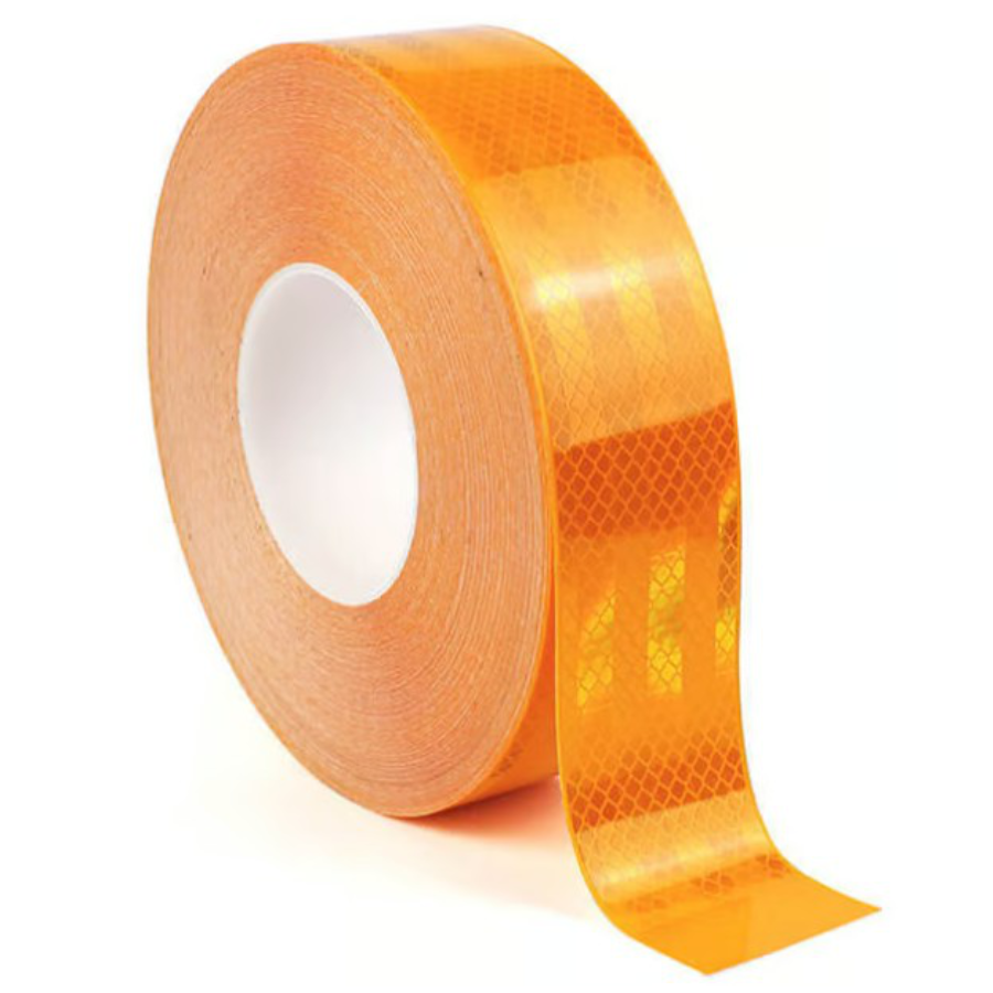 Amber Reflective Tape - 50mm x 12.5M – for HGVs, Trailers, Gates & Hazard Marking | Weather-Resistant Safety Tape