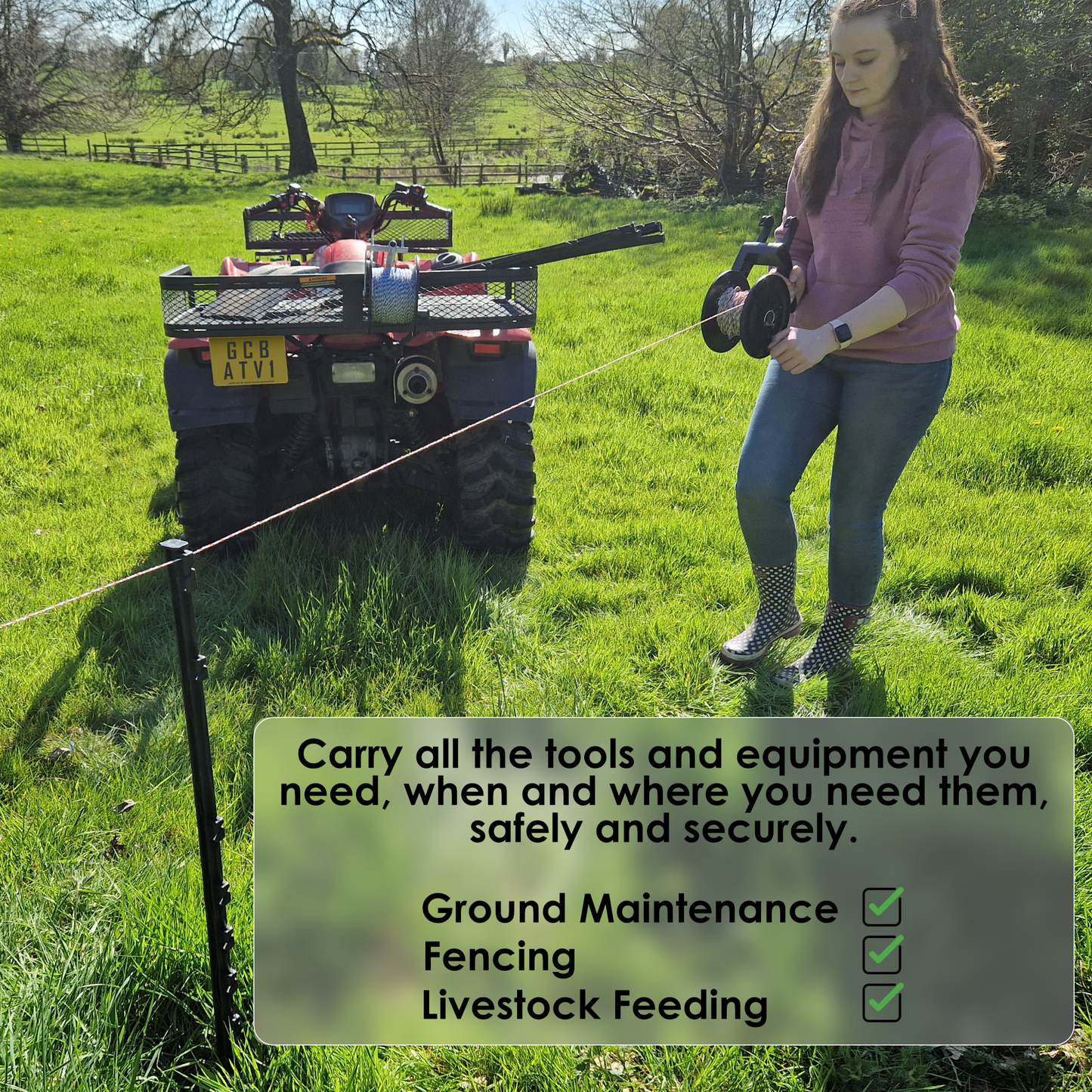 ATV Transport Box Quad Basket Rear - Luggage Rack Mounted Crate for Quad Bikes, ATVS, UTVS