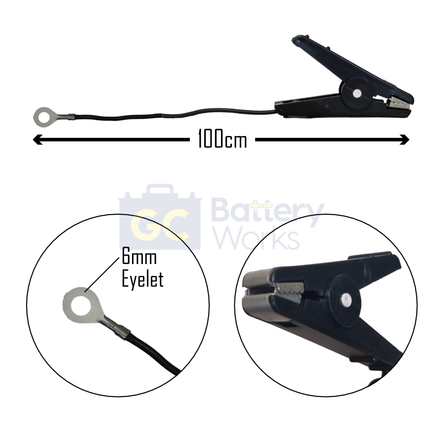 Energiser Earth Lead 100cm Cable & Crocodile Clip Electric Fence Energiser Earth Connection