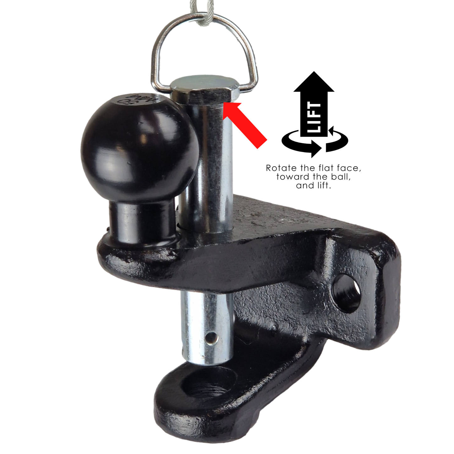 Tow Ball Hitch Mount 50mm Ball & 25mm Pin Coupling Heavy Duty Towing 3000kg E11 - Black