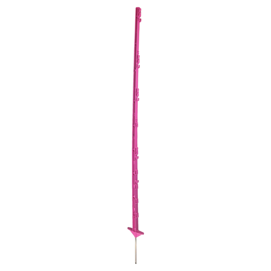 Doblit 156cm Poly Posts Heavy Duty Plastic Stake with 14 Insulators & Double Sided Step (Pink)