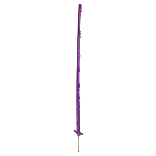 Doblit 156cm Poly Posts Heavy Duty Plastic Stake with 14 Insulators & Double Sided Step (Purple)