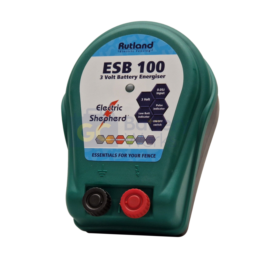 Rutland ESB100 3v 0.1J 0.8km Fence Energiser 3yr Warranty