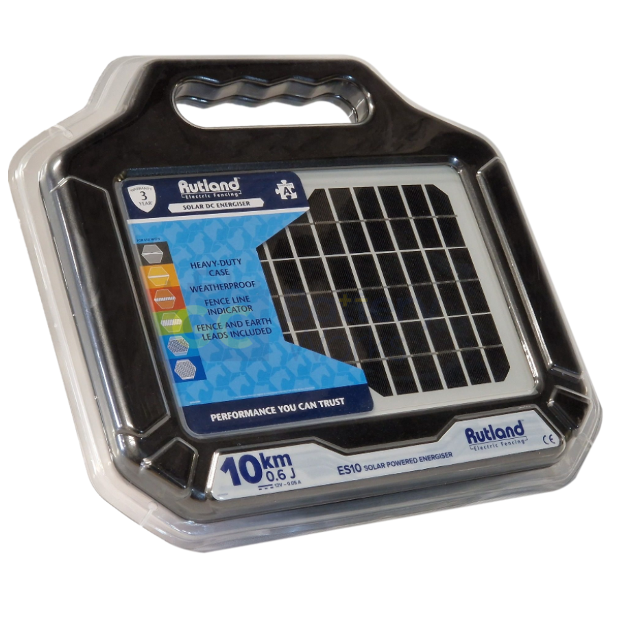 Rutland ESS650 Solar 0.63J 10km Electric Fence Energiser w/ 5W Panel