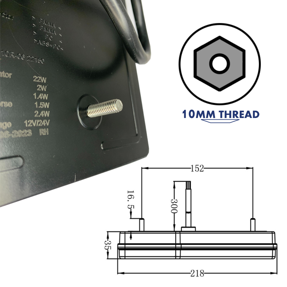 Lamp Rear Combination Light LED 12V 6 Function inc. Reverse & Fog (Left Hand)