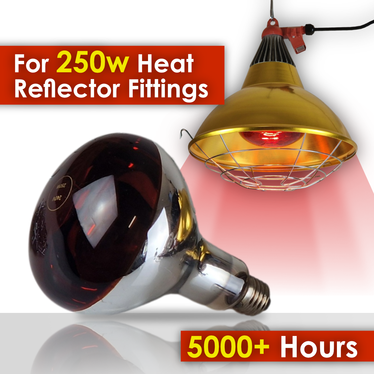 Replacement 250w Ruby Bulb E27 R125