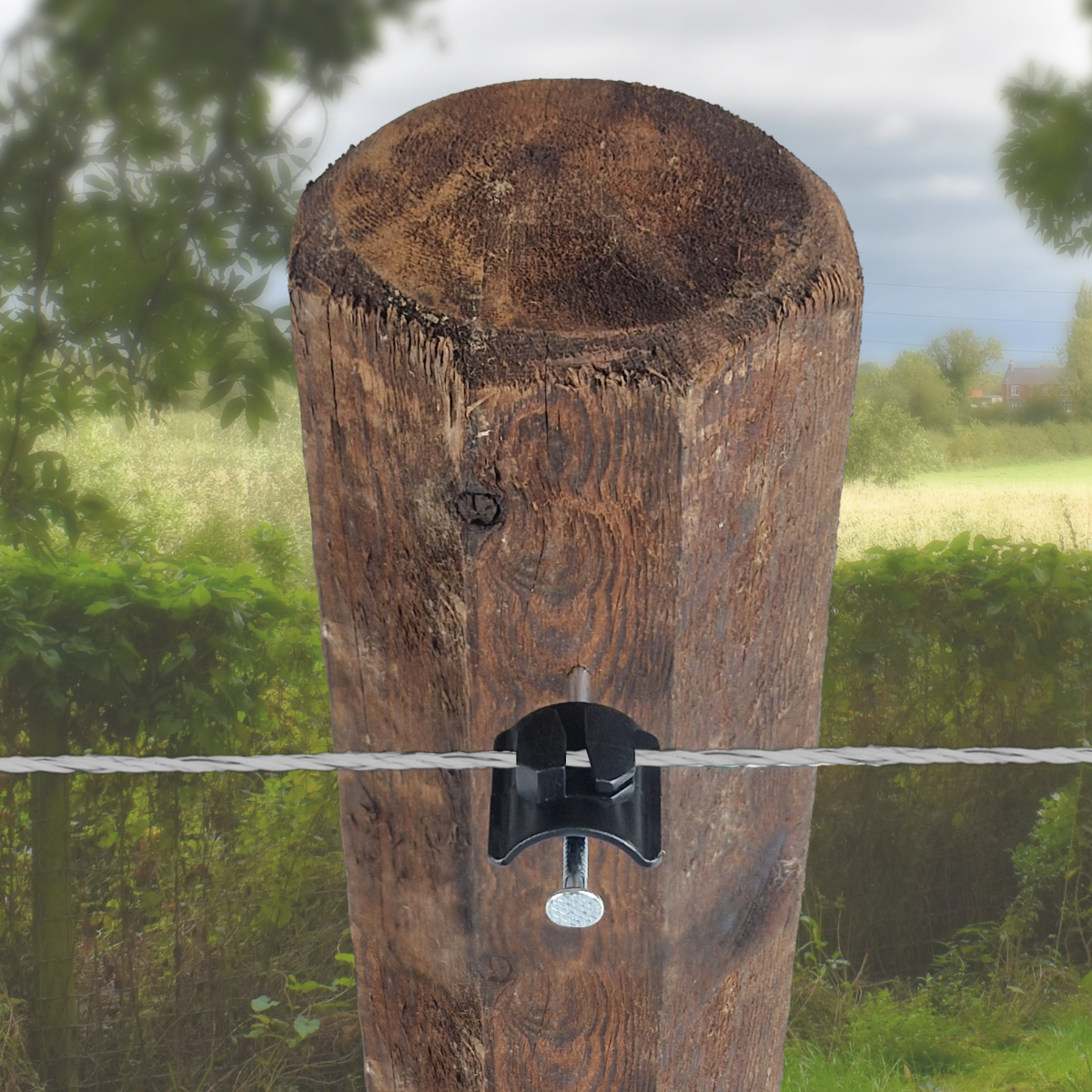 Nail Insulator for Timber Posts - Saddle Insulator with Steel Nail