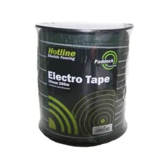 Hotline Paddock Electro Tape 20mm Poly Tape Electric Fence Tape 200m Green