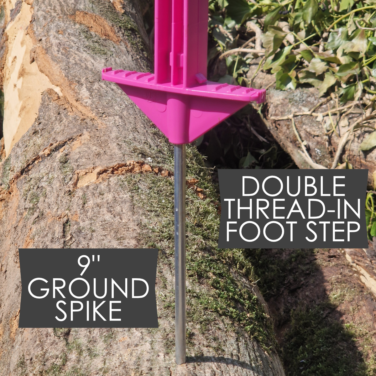 Doblit 156cm Poly Posts Heavy Duty Plastic Stake with 14 Insulators & Double Sided Step (Pink)