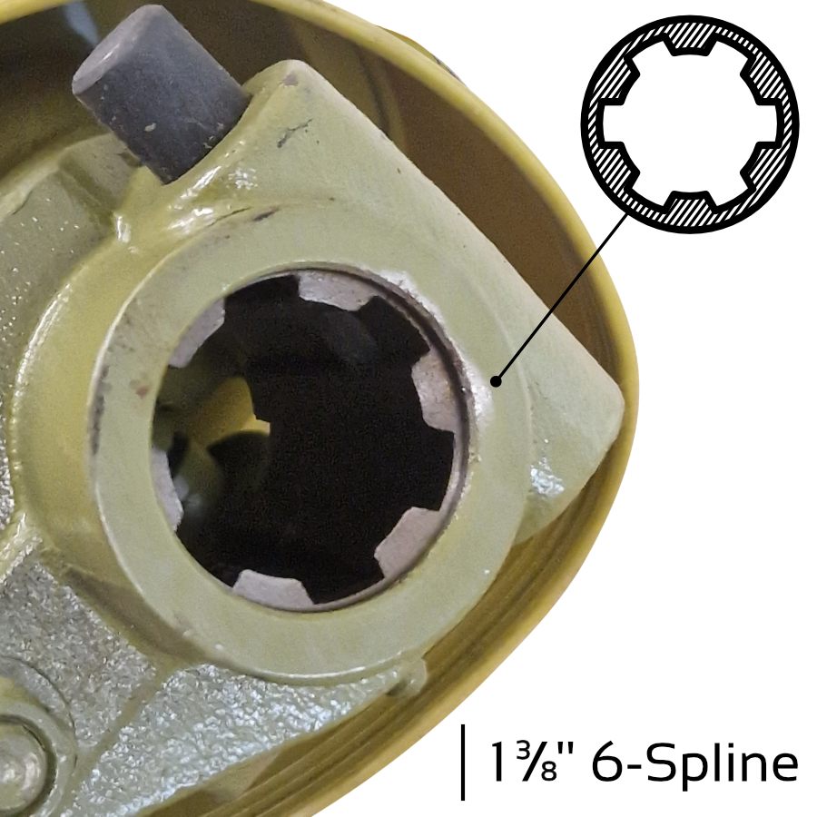 PTO A5 Drive Shaft 1 3/8 x 6 Quick Release with Shear Bolt & Bell Tube 1200mm