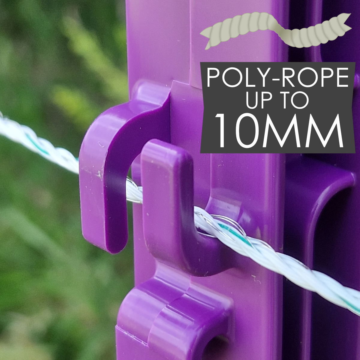 Doblit 156cm Poly Posts Heavy Duty Plastic Stake with 14 Insulators & Double Sided Step (Purple)