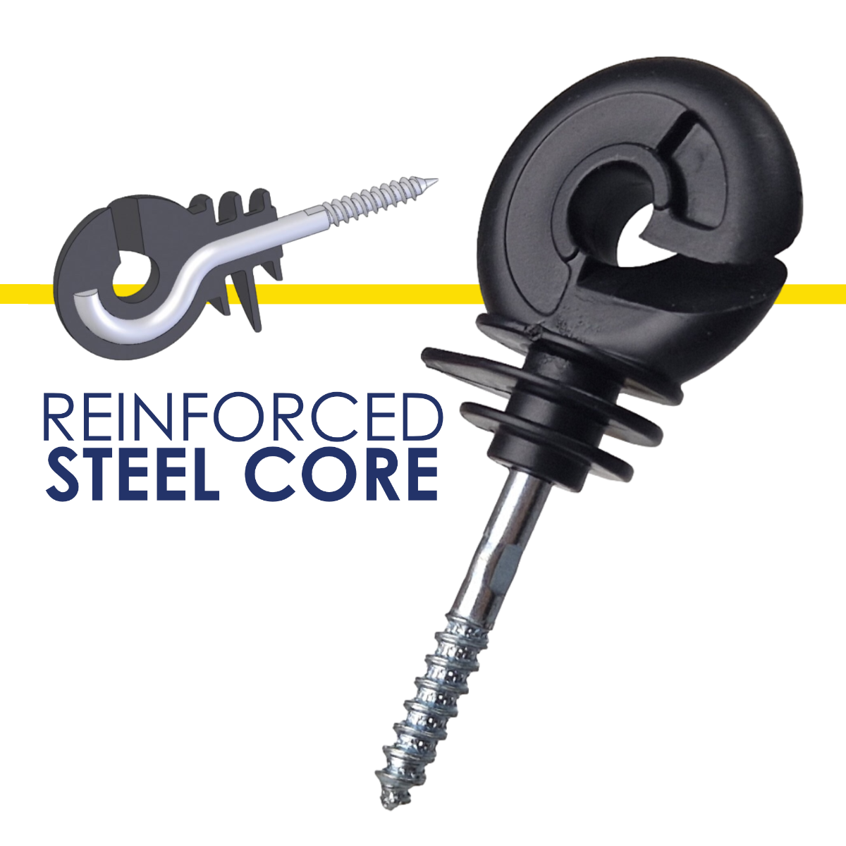 Doblit Ring Insulator Heavy Duty w/ Continuous Screw for Timber Posts