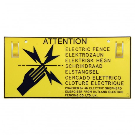 Rutland Electric Fence Warning Sign High-Quality EU Standard Easy Read & Clip On