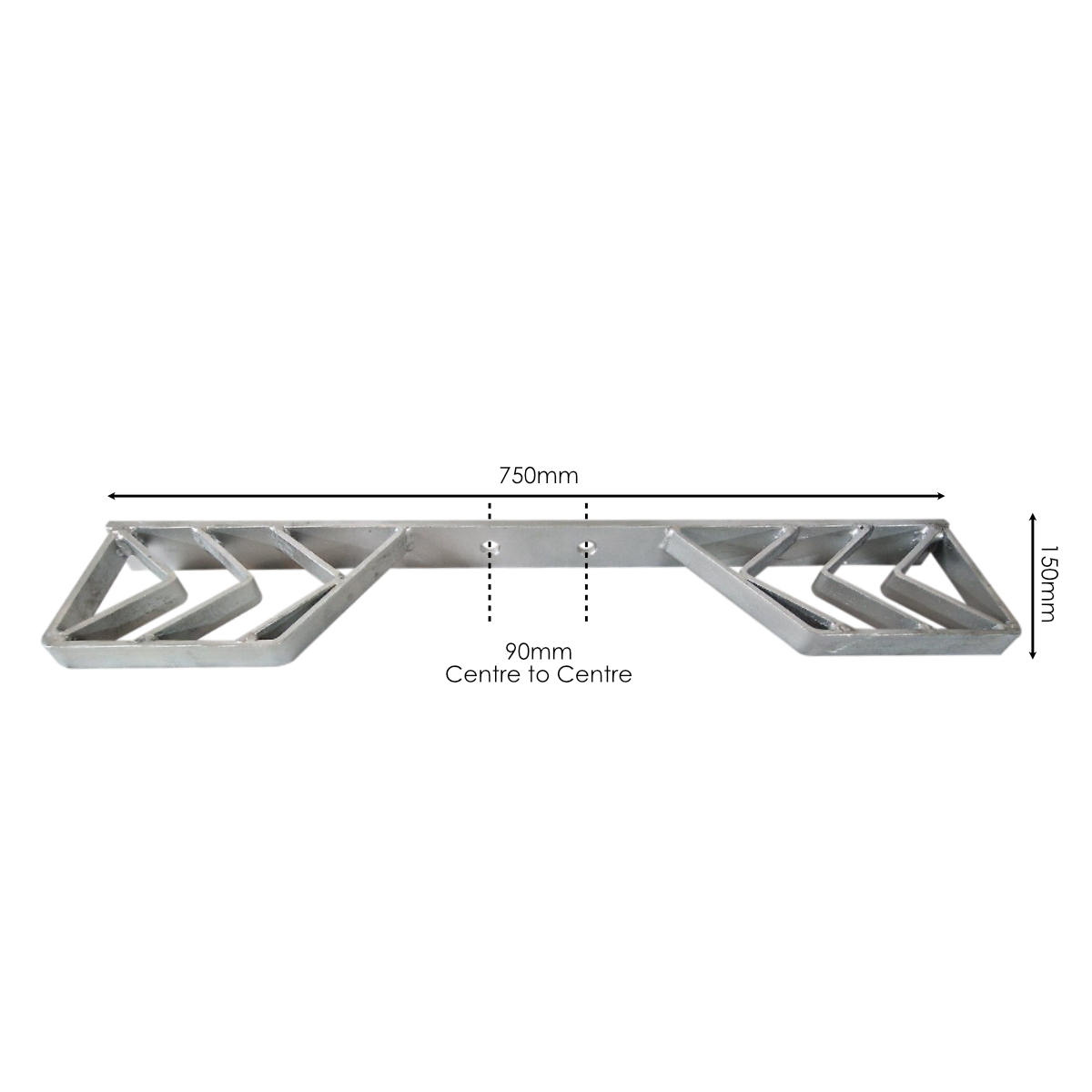 Rear Bumper Step Thread Board Tow Hitch Step Tow Bar Tail Gate - 750x150mm BZP