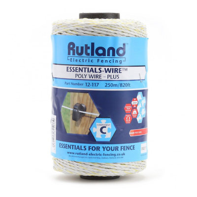 Rutland Essentials Poly Wire Electric Fence Wire 250m White