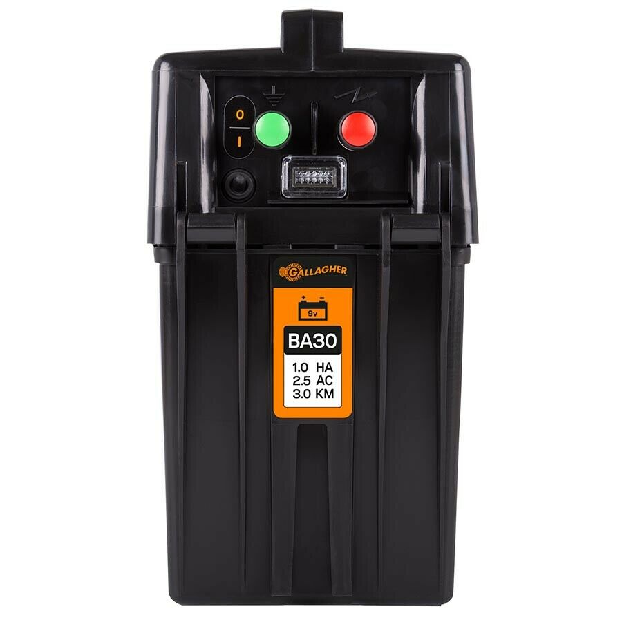 Gallagher BA30 9V 0.25J 4km Electric Fence Energiser 3 Year Warranty