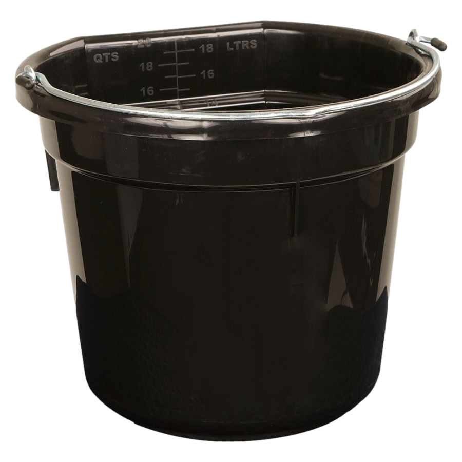 20L Flatback Bucket Large Plastic Pale w/ Steel Carry Handle