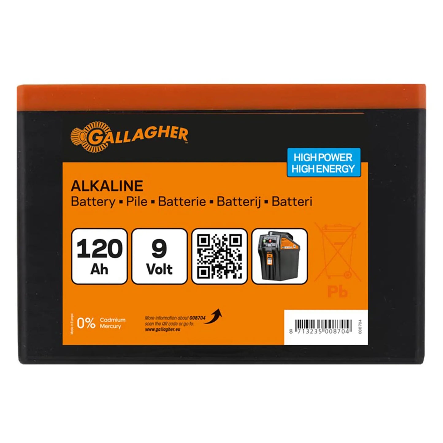 Gallagher Powerpack battery (9V, 120Ah)