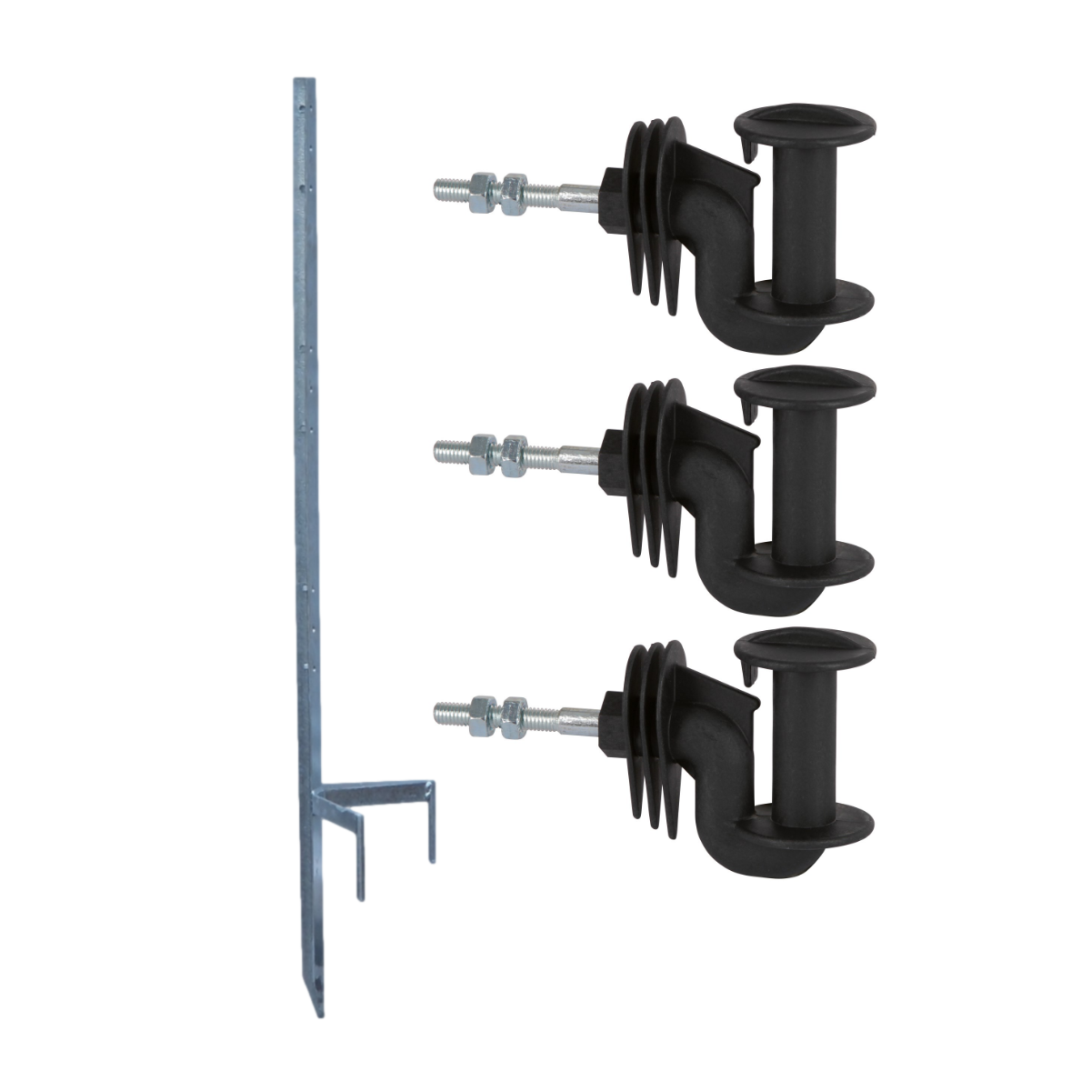 Galvanised Corner Post - 3 Row (120cm) w/ 40mm Tape Insulators