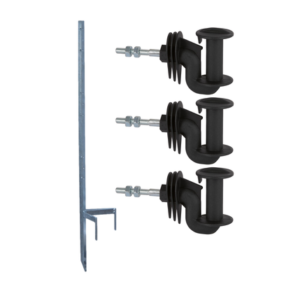 Galvanised Corner Post - 3 Row (120cm) w/ 40mm Tape Insulators