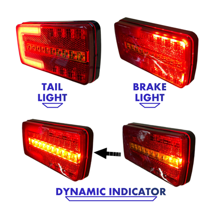 Lamp Rear Combination Light LED 12/24V 3 Function w/ Dynamic Indicator (Left/Right Hand Reversible)