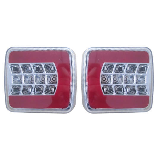 Lamp Rear Combination GLO TRAC Neon Style LED Light 12/24v 4 Function inc. Number Plate Light (Pair)
