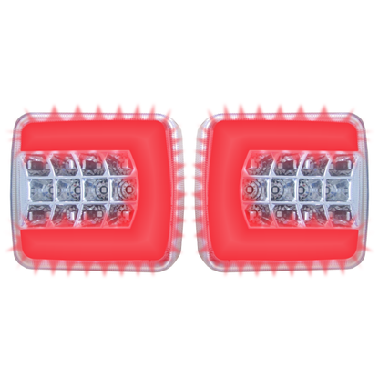 Lamp Rear Combination GLO TRAC Neon Style LED Light 12/24v 4 Function inc. Number Plate Light (Pair)
