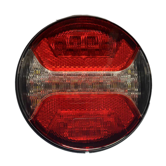 Lamp Rear Combination Light LED Round Hamburger 12/24V 3 Function 122mm