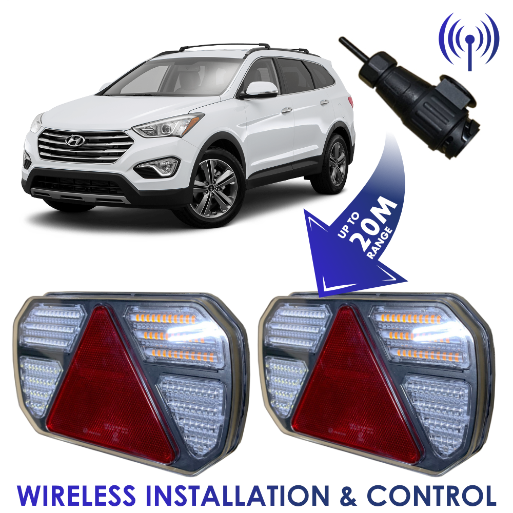 Magnetic LED Combination Light Wireless Rear Lamp 9-30V 7 Functions with Dynamic Indicator