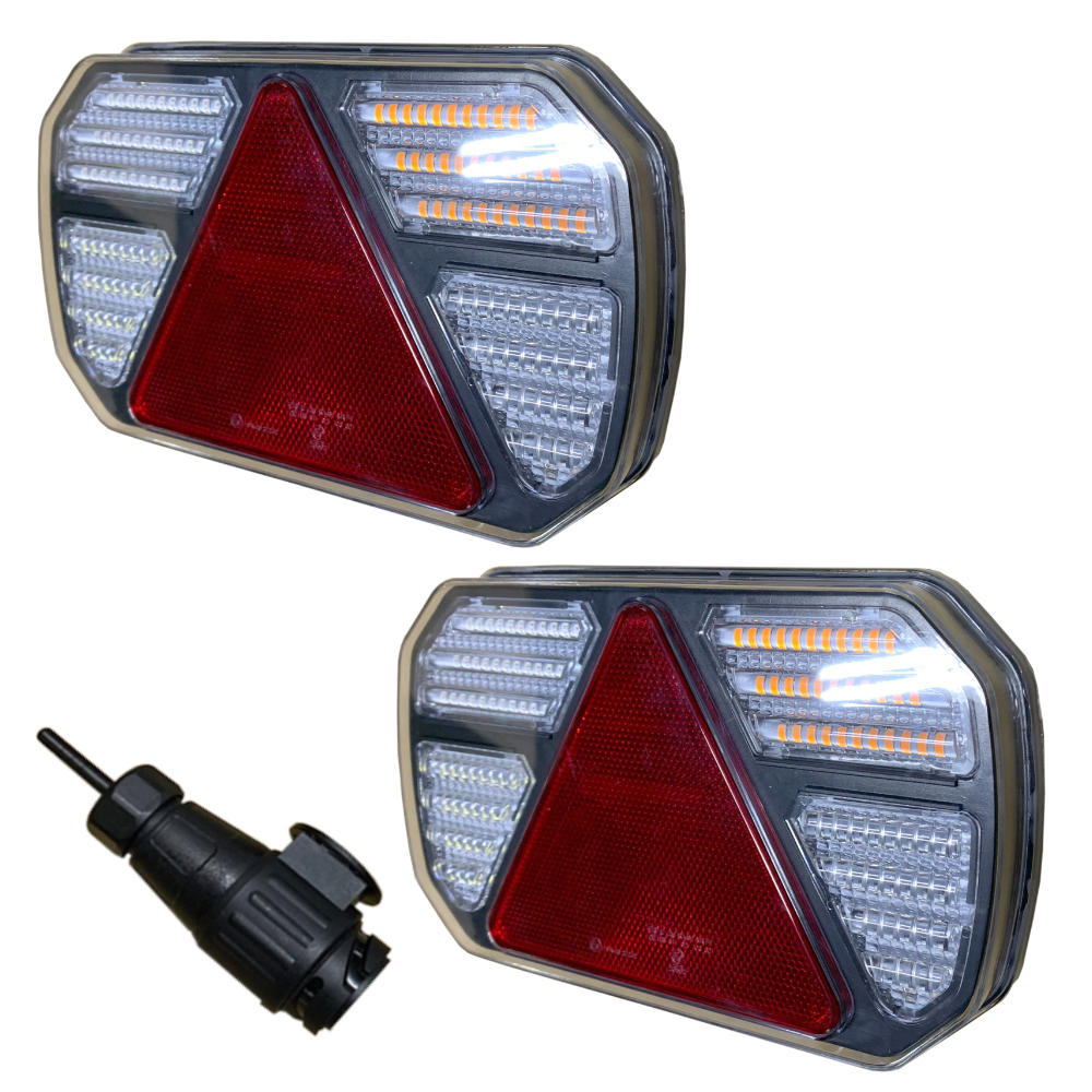 Magnetic LED Combination Light Wireless Rear Lamp 9-30V 7 Functions with Dynamic Indicator