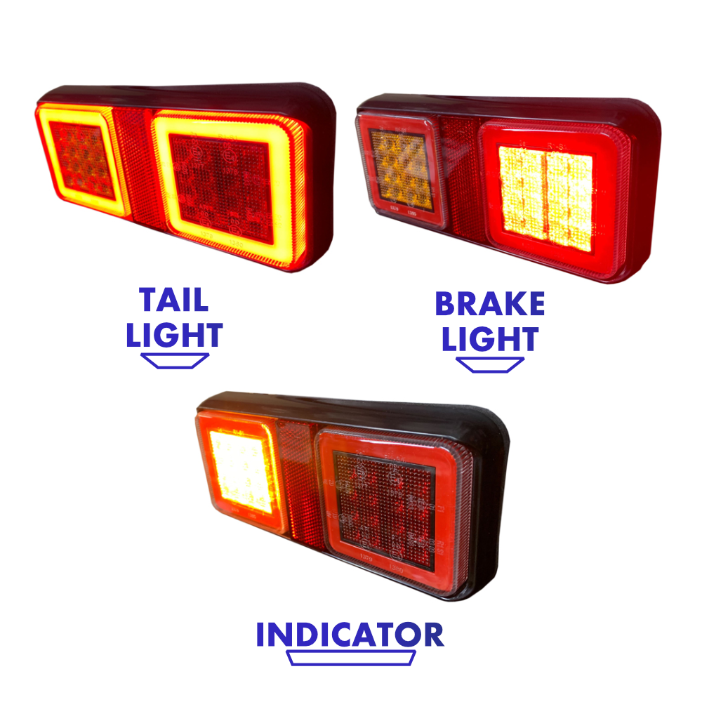 Lamp Rear Combination Light Neon Style LED 10-30V 4 Function (Left/Right Hand Reversible)