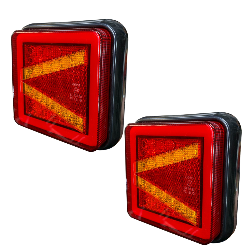 Lamp Rear Combination Light Neon Style LED 10-30V 4 Function (Pair)