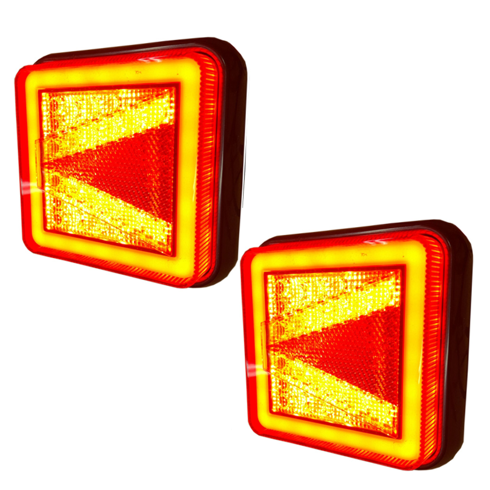 Lamp Rear Combination Light Neon Style LED 10-30V 4 Function (Pair)