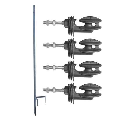 Galvanised Corner Post - 4 Row (165cm) w/ Poly Wire / Rope Insulators