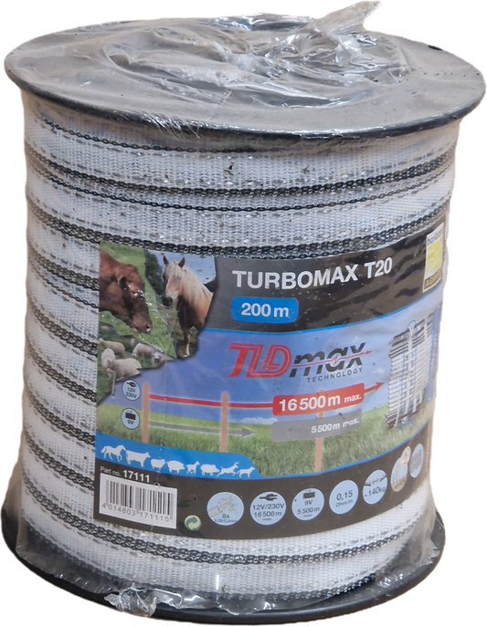 Horizont Pasture fence tape turbomax® T20 | 200 m | 20 mm 8x0.2mm