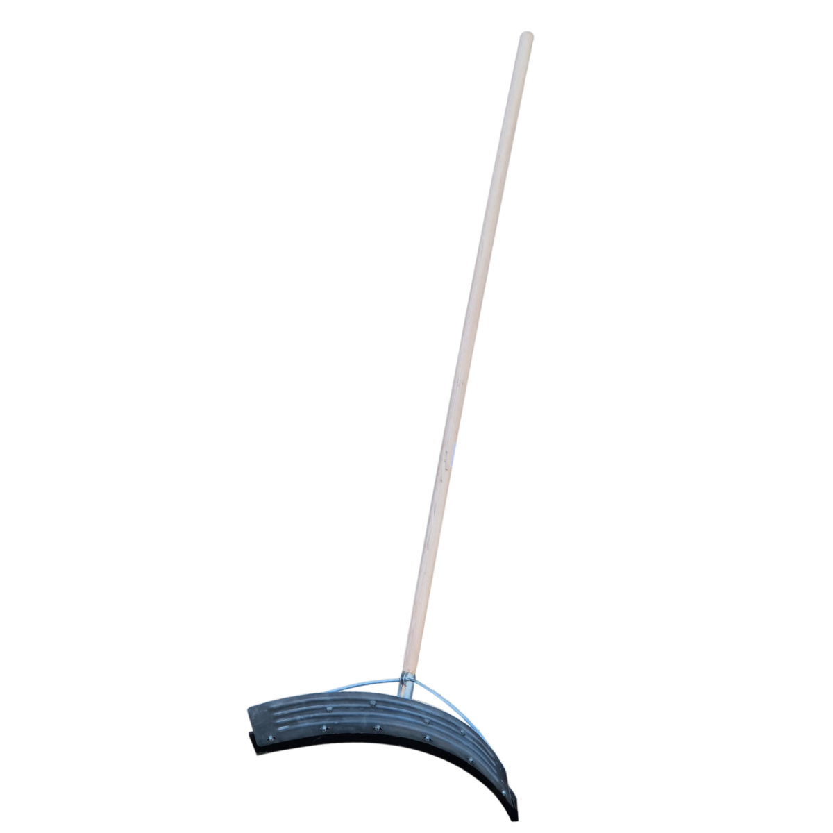 Yard Scraper Slurry Pusher Heavy Duty Metal Floor Squeegee Curved w/ Rubber Blade 18-34" (Shaft included)