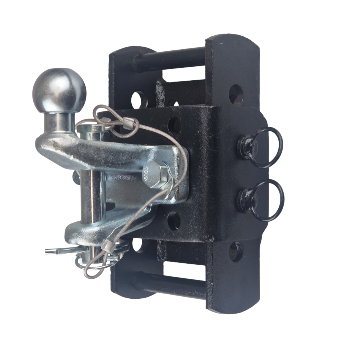 Tow Hitch Height Adjuster - 270mm - Black  - With 50mm Ball and Pin Dual Hitch